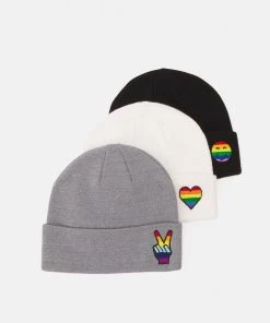 Meilleure qualité Pier One PRIDE 3 PACK UNISEX - Bonnet casquettes, chapeaux et bonnets chiné