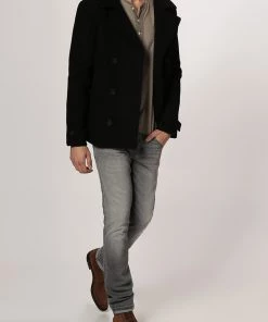 Haute Qualité Pier One Manteau court manteaux col revers homme