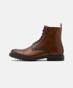Prix Sympa Pier One Bottines à lacets bottes rond homme