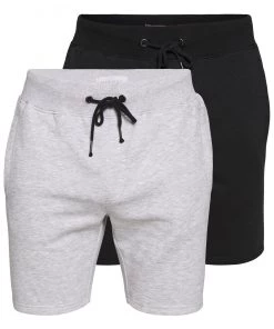 Pier One 2 PACK - Short - light grey /black Qualité garantie 100% pantalons normale homme