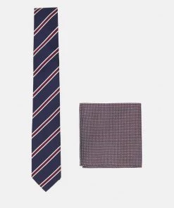 Promos Pier One SET - Cravate pochettes de costume rayures homme